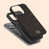 Dark Leopard Custom Curly Initials iPhone Case - Centered